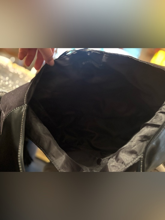 Givenchy Parfums Black Canvas & Leather Hobo Tote Bag Tassel Large Purse • Rare - Picture 10 of 16